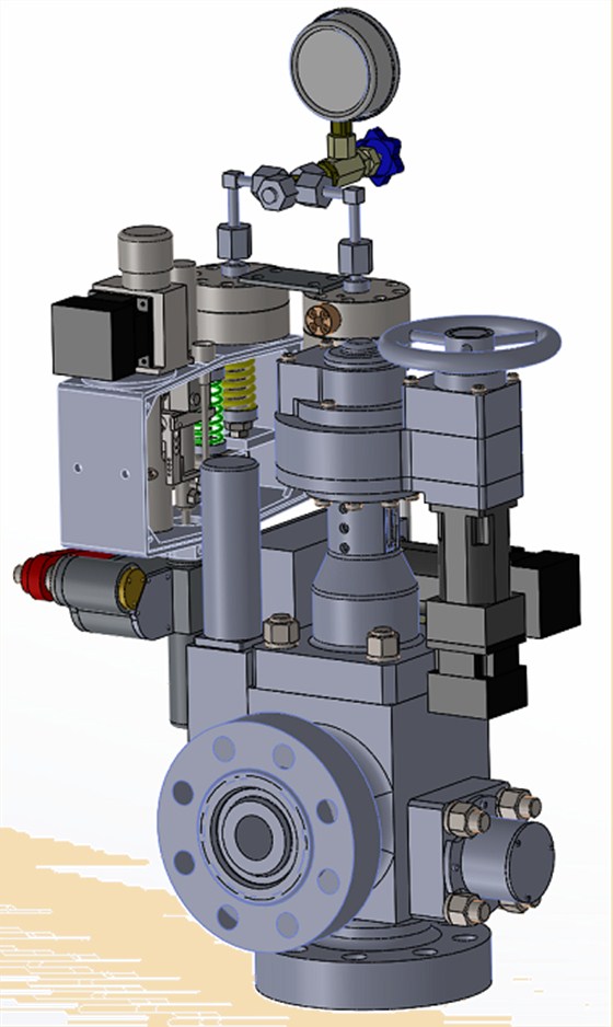 氣井遠程控壓急斷裝置三維圖示
